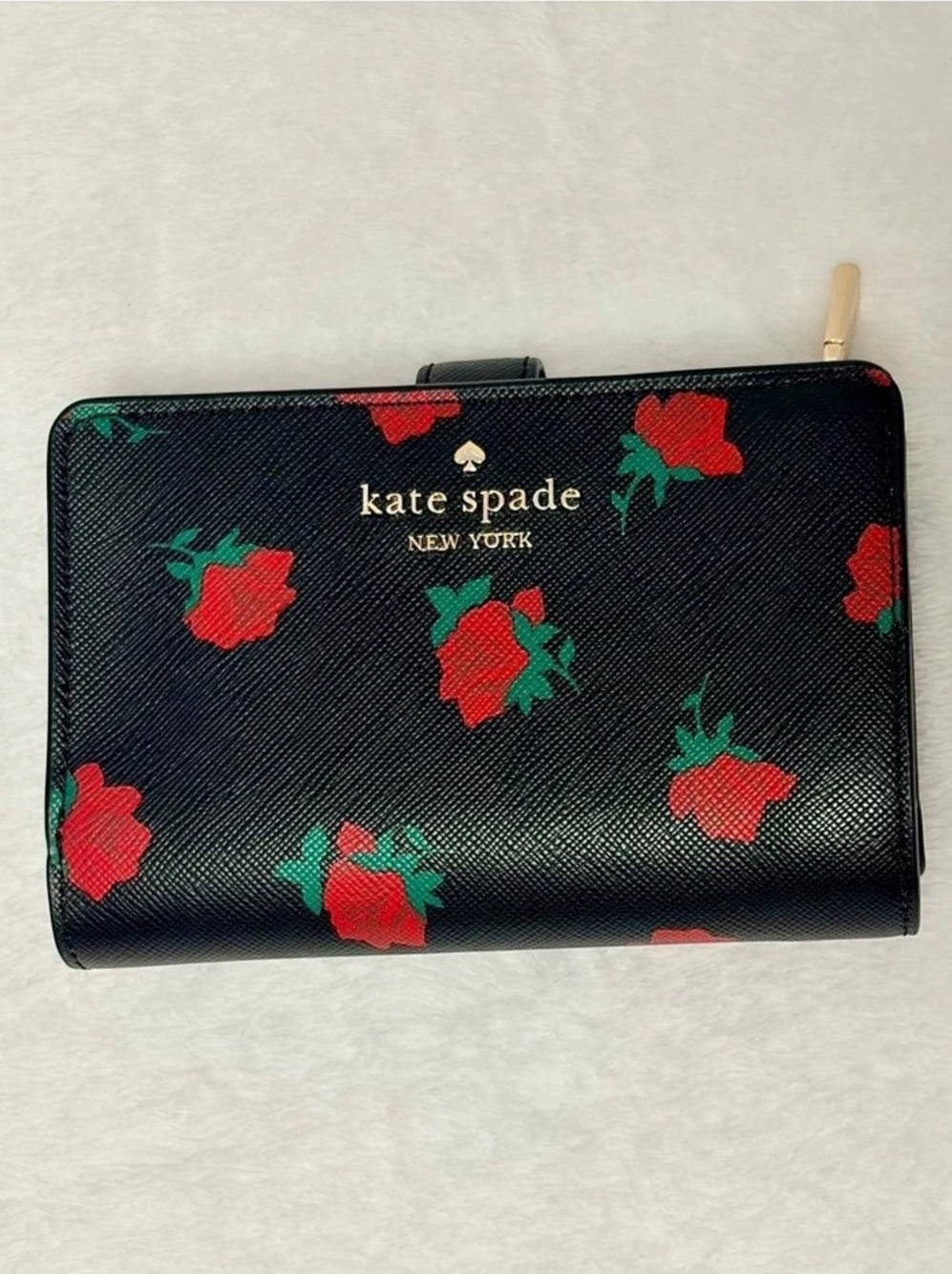 kate spade Madison Rose Toss Printed Medium Compact Bifold Wallet